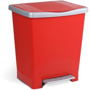 Tatay Millenium Cubo de Basura con Apertura a Pedal, 23 l de Capacidad, Plástico Polipropileno, Rojo, 33,5 x 30 x 39 cm
