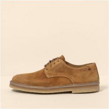 Zapatos de piel Naturalista N5952 para hombre en Toffee, estilo plano con cordones, casual y de imitación cuero