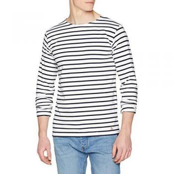 Camiseta de Patrimonio Armor-Lux Plozévet para Hombre de Manga Larga, Blanca, Talla X-Large