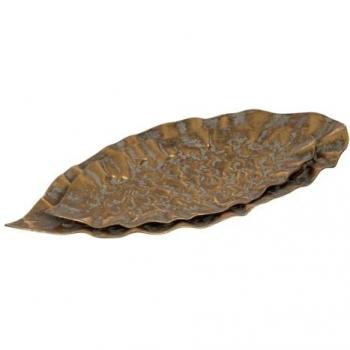 Bandeja de Aperitivos Elegante Dorado Hierro Hojas 52.5 X 25.5 X 5 Cm (2 Unidades)
