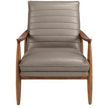Sillón de Piel Gris Oscuro Ángel Cerdá 73 x 83 x 91 cm - Elegante y Confortable con Reposabrazos