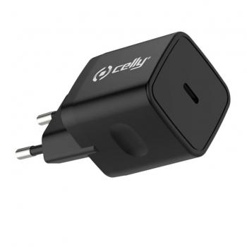 Cargador de dispositivo móvil Celly PLTC20W para Smartphone y Tableta, color Negro, tipo Corriente alterna, uso Interior