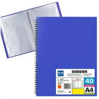 CARPETA FUNDAS PLUS ESPIRAL 40F AZUL