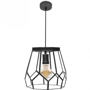 Lámpara de Techo Colgante Lente Grande 1xe27 Negra 25x25cm