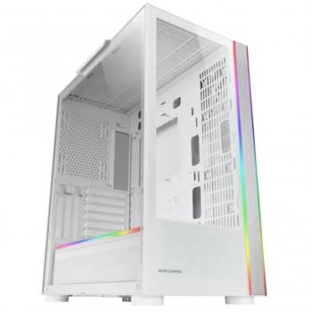 Mars Gaming MCULTRA XXL Premium White E-ATX Tower Case with Tempered Glass, USB 3.0, ARGB Lighting