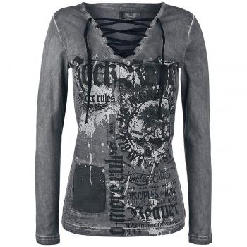 Rock Rebel by EMP Stay Awake Mujer Camiseta Manga Larga Gris S