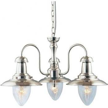 Colgante Pescador Plata satinada 3 bombillas 83cm, tipo: colgante náutico, características: acabado en plata satinada, 3 bombillas E27, altura de 83 cm
