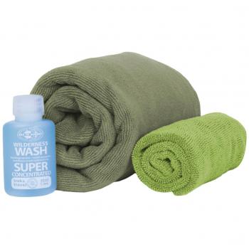 Sea to Summit tek Towel - Set de Mantenimiento para Acampada, Color Verde