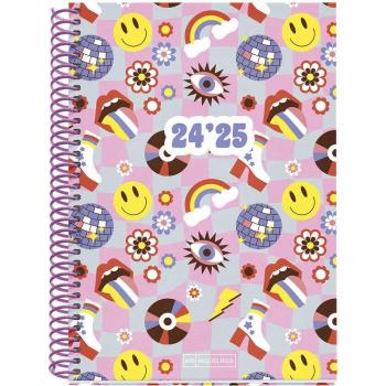 Agenda escolar MiquelRius 2024-2025 plus semana vista Junior Disco Castellano e Inglés