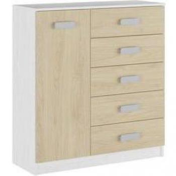 Comodín Donald 1 Puerta+5 Cajones 3 En 1 Andersen/Puccini 108,4X100x37,8 Cm