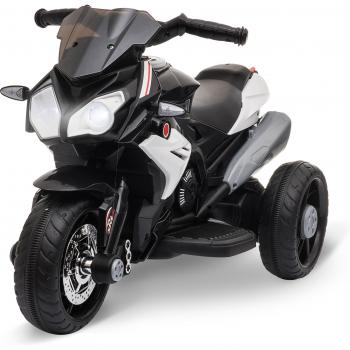 Homcom Moto Eléctrica Infantil con 3 Ruedas Trimoto para Niños de +3 Años con Batería Recargable y Funciones de Música, Bocina y Faros