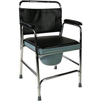Mobiclinic, Velero, Silla WC Inodoro adultos, Acolchada, Tapa, Conteras Antideslizantes, Acero, Marca Española, Asiento y Reposabrazos Acolchados, Bidet incorporado, Personas mayores, Portátil