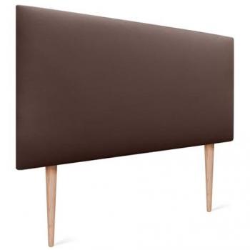 Cabecero Tapizado de Polipiel AQUALINE Liso Chocolate con Patas 105x105cm para Camas 80/90/105