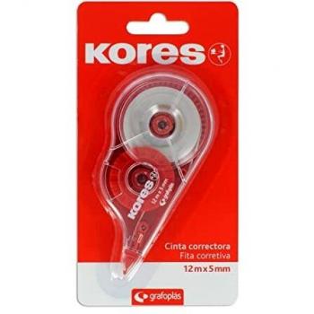 Kores | Cinta Correctora Extra Larga | Aplicación Frontal | 5mmx12m | Secado Instantáneo
