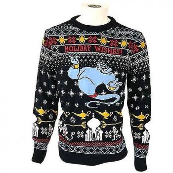 Jersey navideño unisex de punto para adultos Aladdin multicolor tamaño L