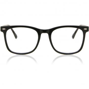 Cuadrado Montuta Completa Plástico Negro Armazones para Hombre - Gafas Recetadas Anti-Azules - SmartBuy Collection