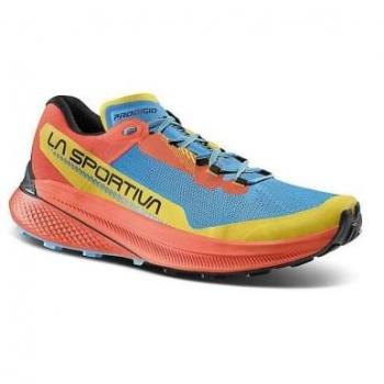 La Sportiva - Zapatillas de trail running Prodigio para hombre (Azul trópico/Tomate cereza)