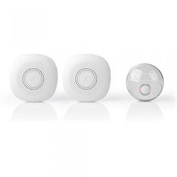NEDIS Set de Timbre Inalámbrico | Alimentado por la Red | 80 dB | Gama de señal: 300 m | IP44 | Volumen Ajustable | 36 Melodías | 1 Receptor | Blanco