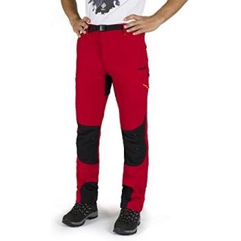 Izas Leyte Pantalones Trekking, Hombre, Rojo/Negro, M