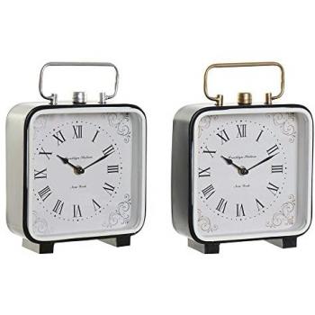 Reloj de Mesa DKD Home Decor 19 x 7 x 27 cm Cristal Negro Azul Blanco Hierro (2 Unidades)