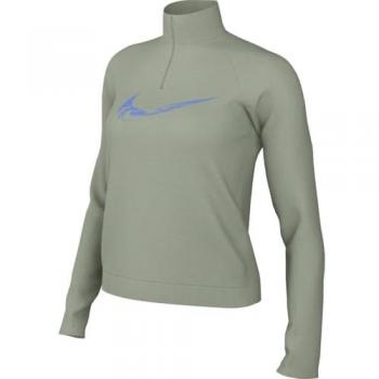 Capa Intermedia de Running Dri-FIT Nike Swoosh con Cremallera 1/4 para Mujer - Verde (L)