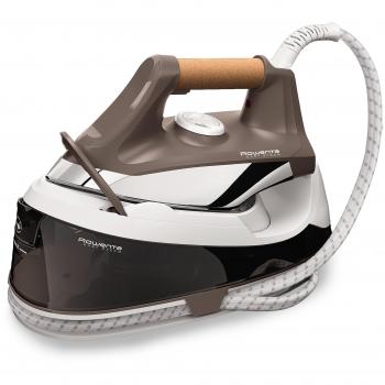 Rowenta Easy Steam VR7260 - Centro planchado alta presión 5,5 bares, Golpe de vapor 210 g/min, Vapor continuo 100 g/min Suela Airglide depósito 1,2 L y Modo Eco, para todos los tejidos, Marrón/Blanco