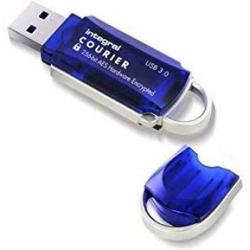 Integral 64GB Courier-197 Hardware encriptado 256 bits - FIPS 197, Pen Drive protección ataques de contraseña por Fuerza Bruta Memoria USB Transferencia Super Speed USB3.0