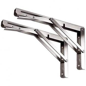 Toirxarn 450mm Escuadra Abatible, Bisagras Mesa Plegable Inoxidable,Soportes Plegables Para Pared.（2 Piezas）