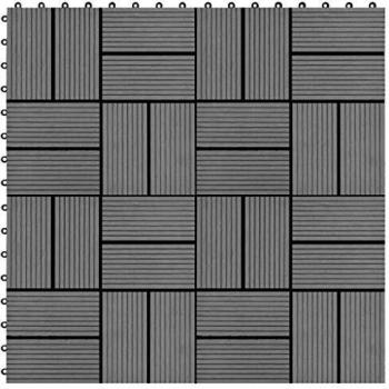 vidaXL 11 pcs Decking Tiles WPC 30x30 cm 1 sqm Grey
