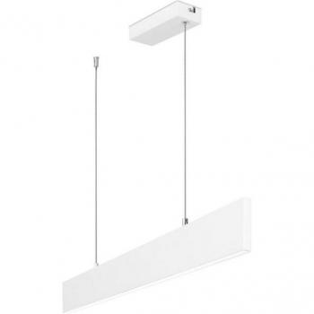 Lámpara colgante LED de acrílico fino, aluminio tintado y blanco 120 cm
