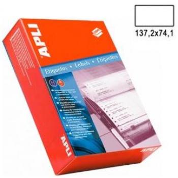 Apli 73 - Etiquetas para Ordenador, Tamaño 137.2 x 74.1mm, Paquete de 2000 Unidades