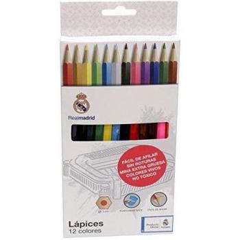 Set de 12 Lápices de Colores Tema Real Madrid en Caja