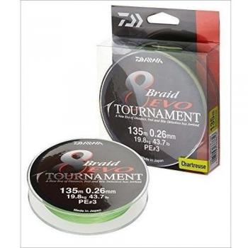 Daiwa Tournament 8 Trenza EVO 300 M Chartreuse - Hilo de Pesca Talla:DM: 0,45mm