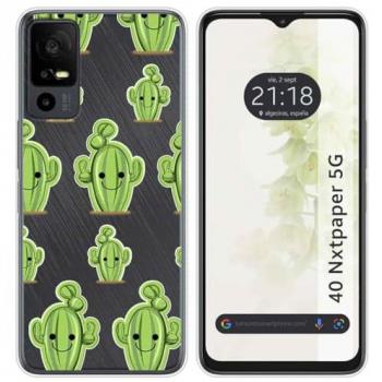Funda Silicona Transparente Cactus para TCL 40 NXTPAPER 5G