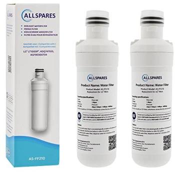 Filtro de agua Allspares (2 unidades) para frigorífico compatible con LG LT1000P / AGF80300704 / ADQ74793501