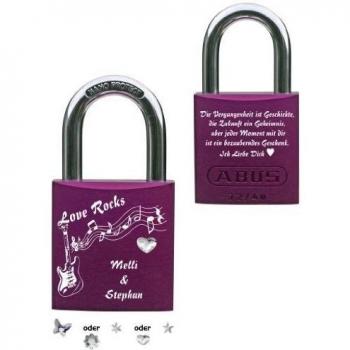 Candado del amor zarzamora cristales SWAROVSKI piedra especial con grabado a dos caras