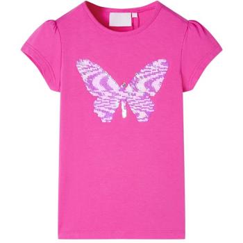Camiseta infantil de manga casquillo rosa oscuro 128