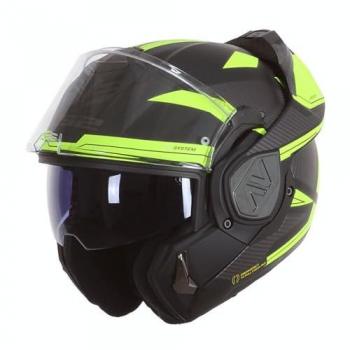 Casco Modular LS2 FF906 Advant Revo Ultraligero con Visor Solar y Doble Homologación ECE 22.06 - P/J, Color Negro Verde (M)