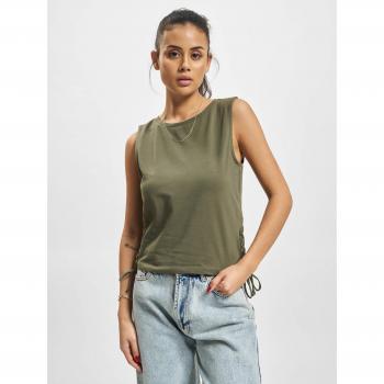 Urban Classics Women's Olive Lace-Up Cropped Top