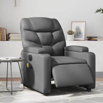 Sillón de masaje reclinable eléctrico de cuero sintético en colores negro, crema y marrón, cómodo para dormitorio y relax