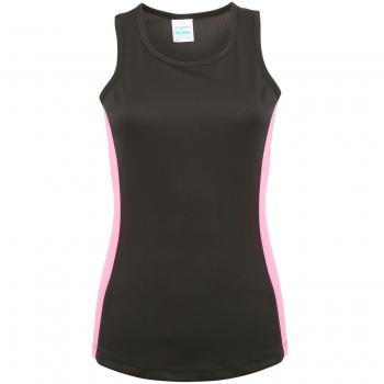 Awdis- Camiseta de tiranes de deporte con franjas de diferente color para mujer