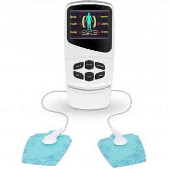 iFanze-a electroestimulador tens Digital Masaje, electroestimulación Muscular,2 Electrodos Autoadhesivos, 6 Masaje Modos, para Espalda, Cuello, Codo, Hombro,Cintura, USB Cargar