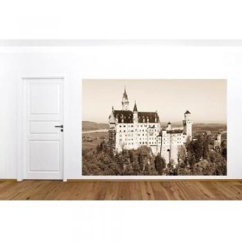 Bilderdepot24 Autoadhesivo Fotomural Castillo de Neuschwanstein - Alemania - Sepia 300x200 cm - papel pintado - Fototapete - la fabricación made in Germany!
