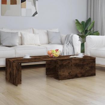 Mesa de centro de madera contrachapada roble ahumado 150x50x35 cm, color blanco brillante, negro y más, mesita de salón o comedor auxiliar