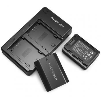 RAVPower Sony NP-FZ100 Cargador Bateria 2000mAh de 2 Batería Compatibles con Sony Alpha 9, A9, Alpha 9R, A9R, Alpha 9S, A7RIII, A7R3, a7 III