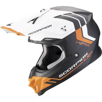Casco de motocross Scorpion VX-16 Evo Air Fusion Negro Naranja