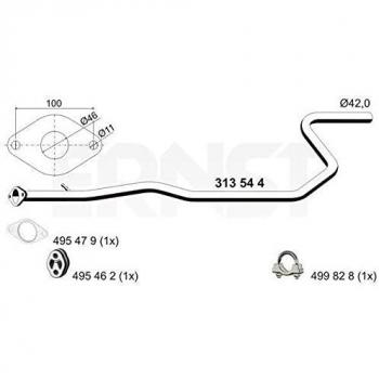 Tubo de escape ERNST 313544 para Ford KA 3 puertas 1700