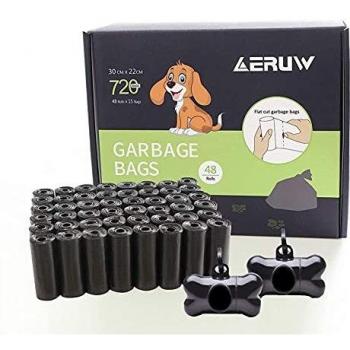 Bolsas Caca Perro, Bolsas para excrementos de Perro, Poop Bag para Mascotas Domésticos de 48 Rolls, Total 720 Bolsas con 2 Dispensadores