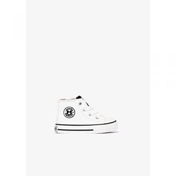 Zapatillas Altas Conguitos de Piel para Bebé con Cremallera Interior - Blancas (Talla 24)