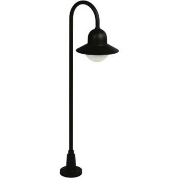 Lámpara de pie exterior curva Manor 120cm, aluminio fundido negro
